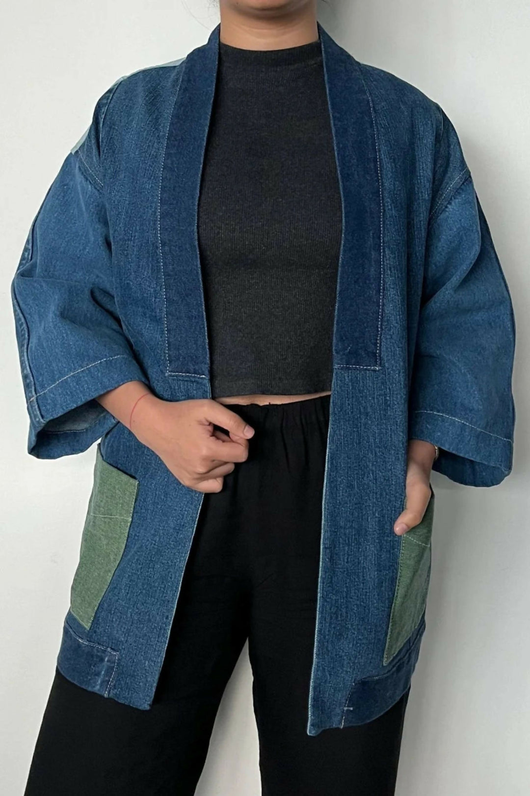 Black Denim Kimono Jacket