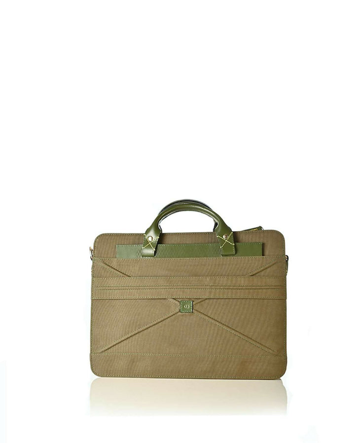 Ecru Criss Cross Laptop Bag