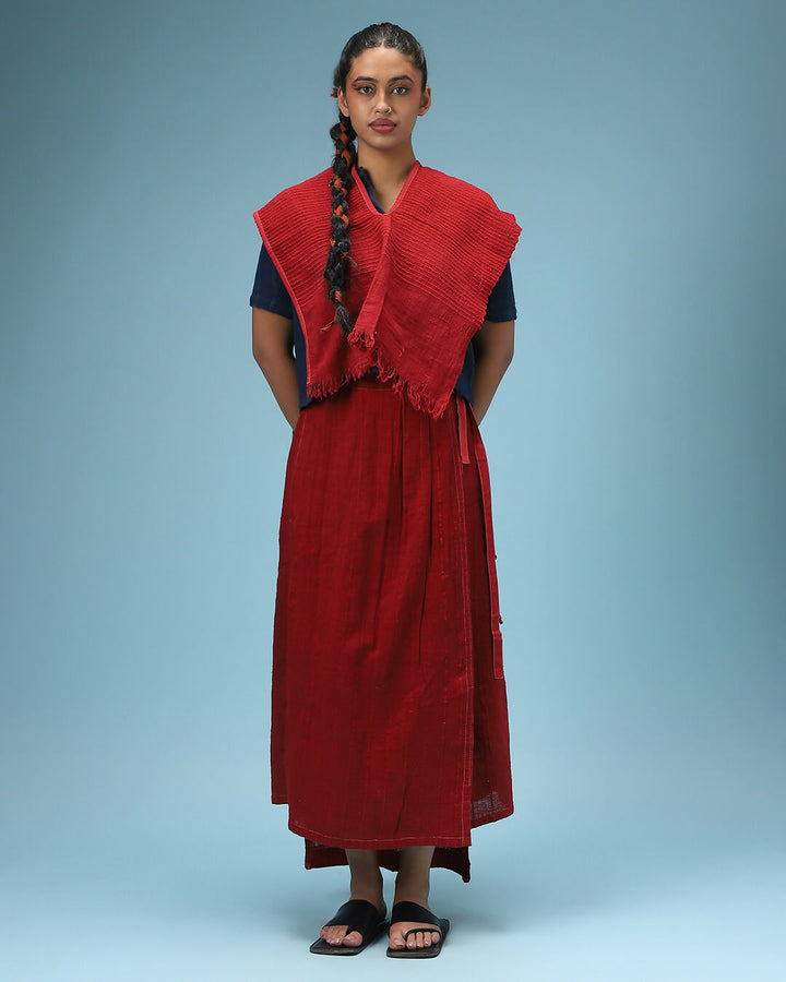 Deconstructed Sari In Red