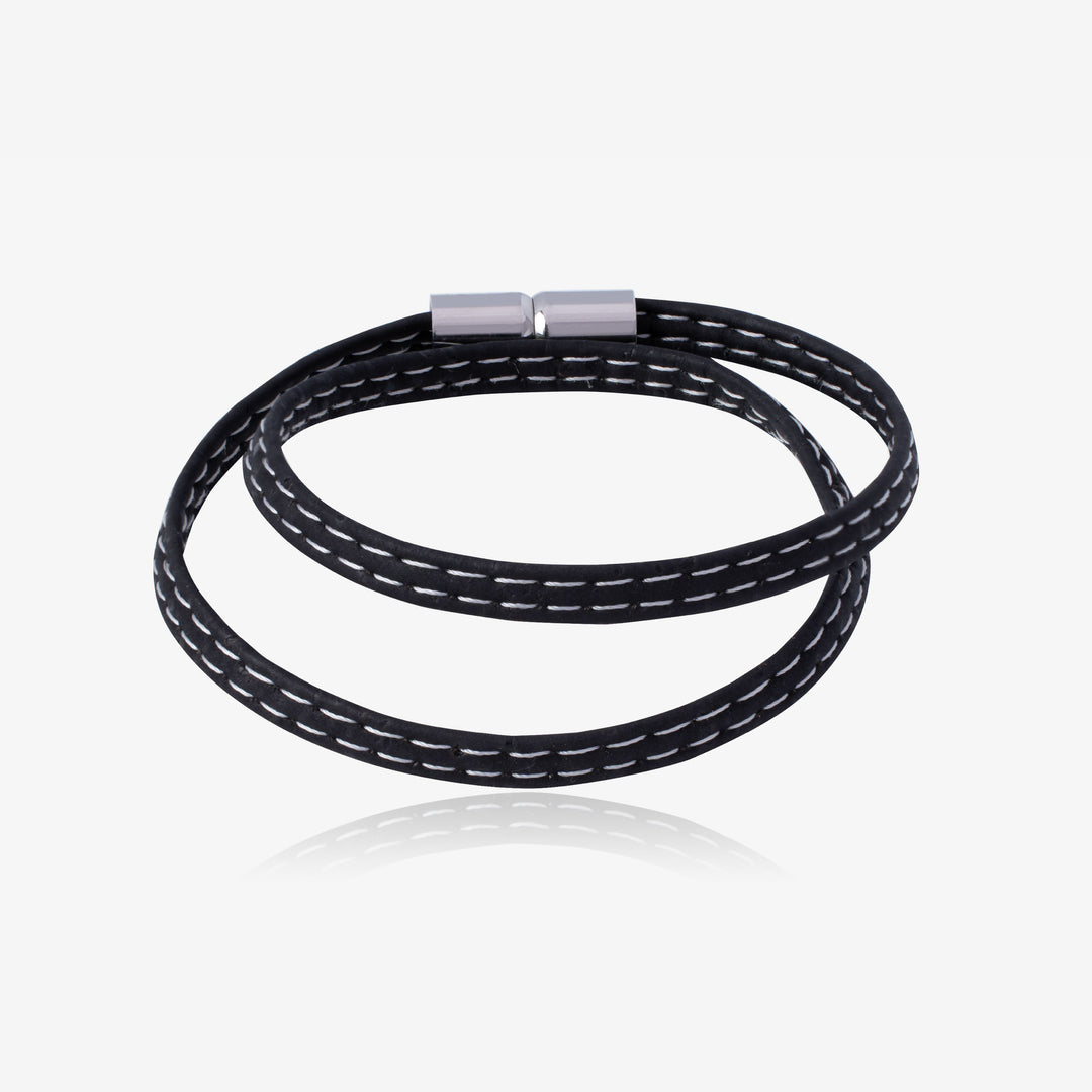 Mens Wrap Bracelet In Black & White