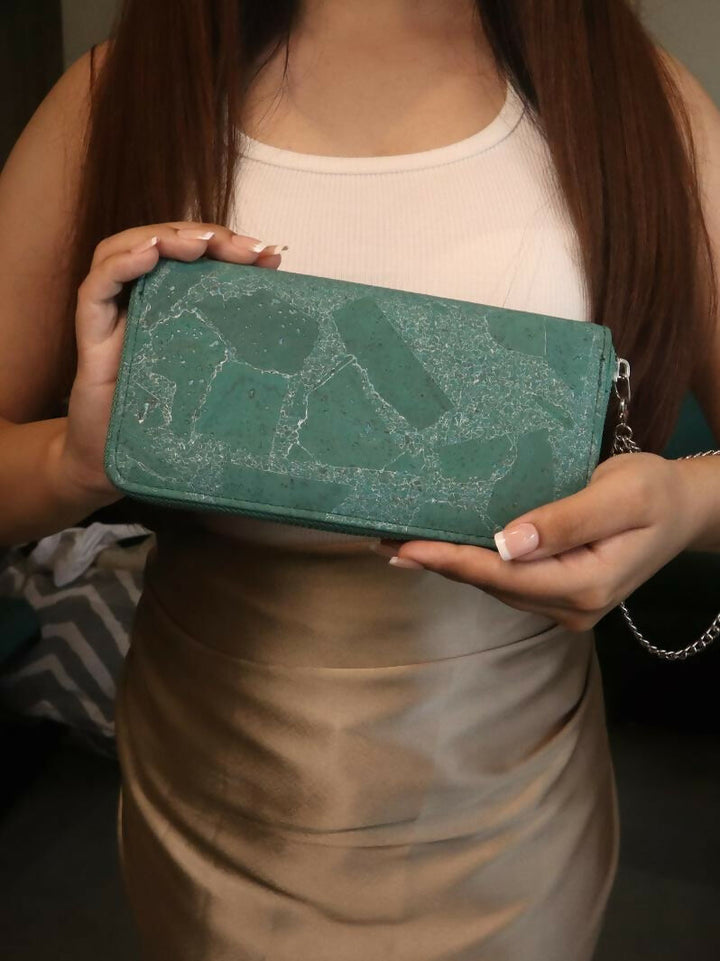 Green Cork Wallet Purse