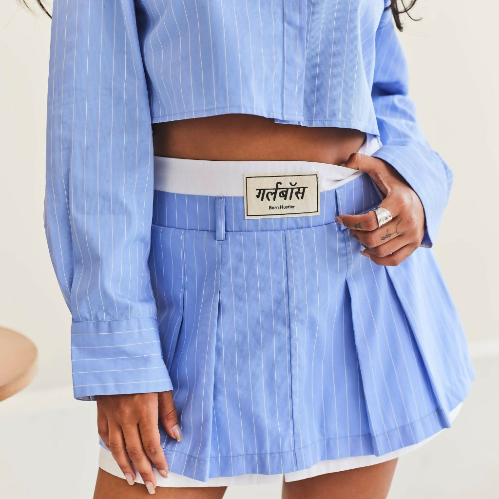 Blue Striped Skort