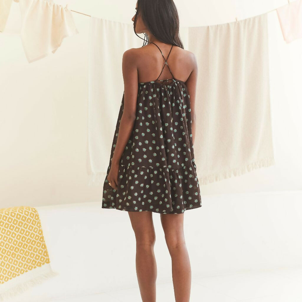 Printed Halter Short Dress