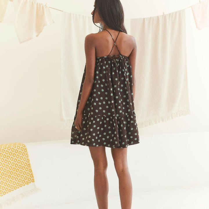 Printed Halter Short Dress