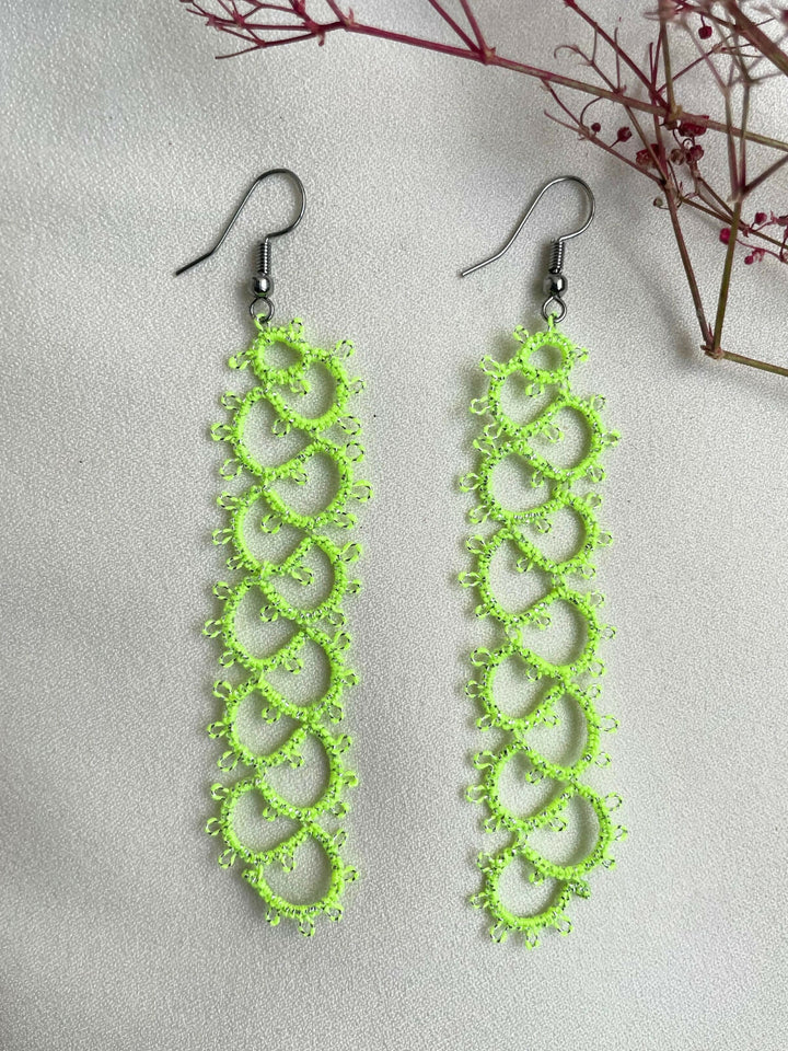 Fluorescent Lime Glow Earrings
