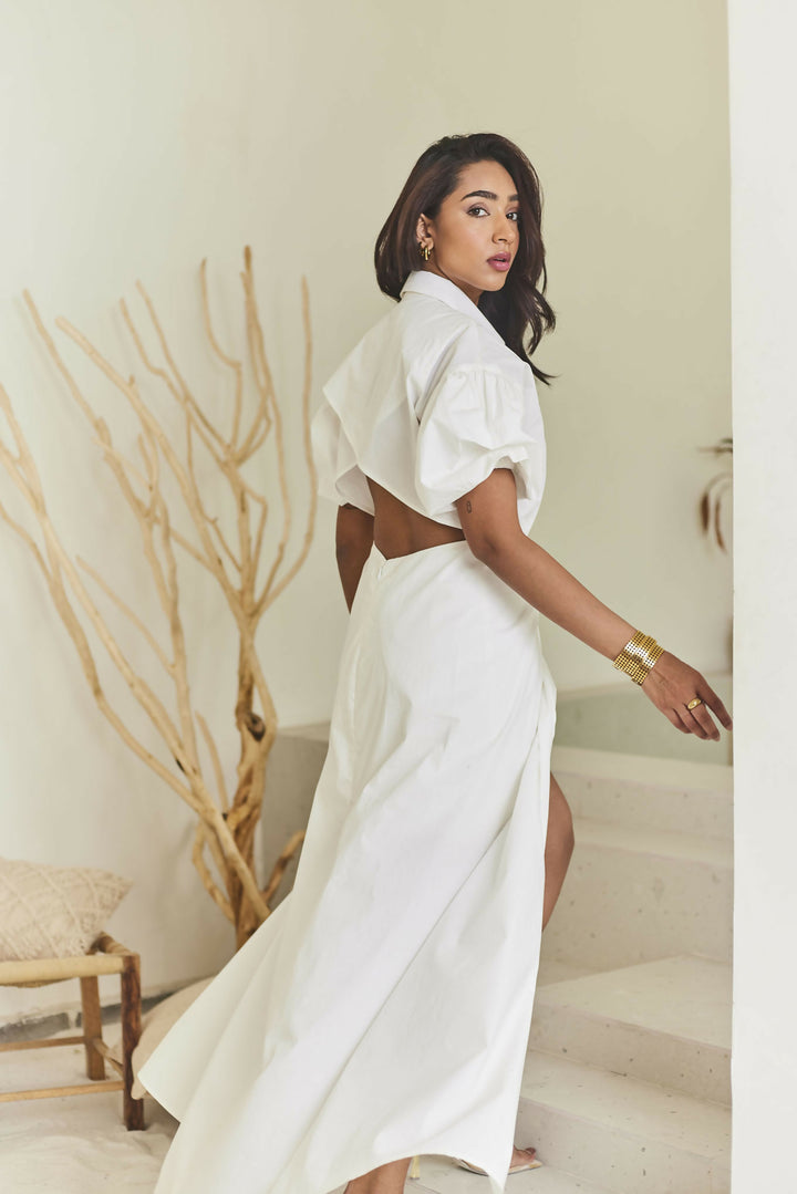 White Poplin Maxi Dress