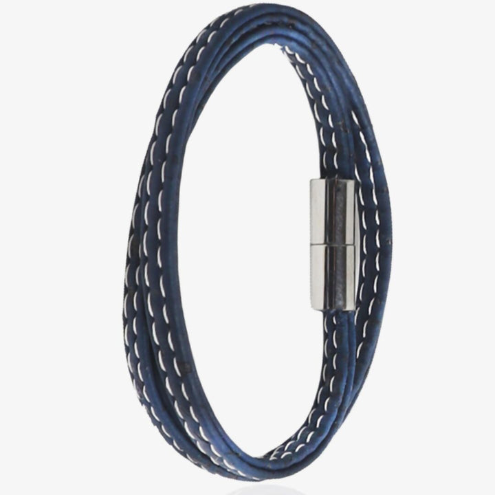 Mens Wrap Bracelet Blue & White