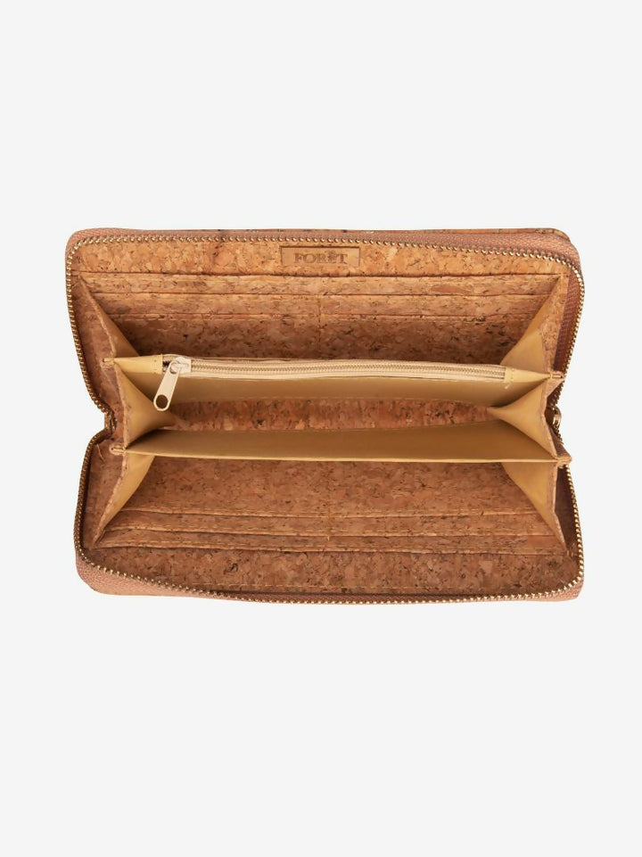 Beige And Gold Cork Wallet Purse