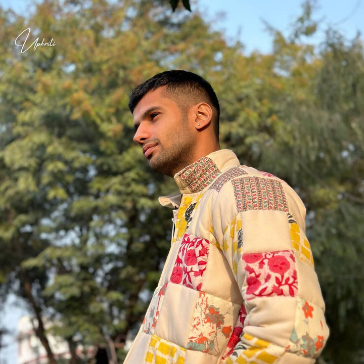Unisex Colorful Patchwork Quilted Jacket