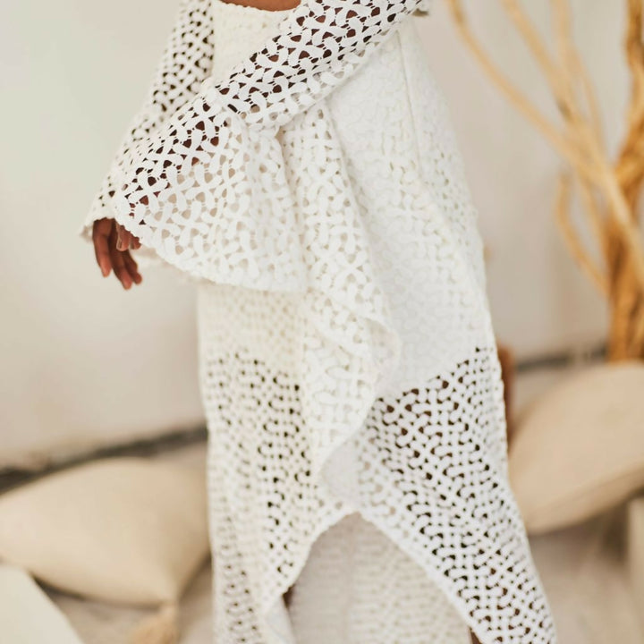 White Lace Top with Crop Top