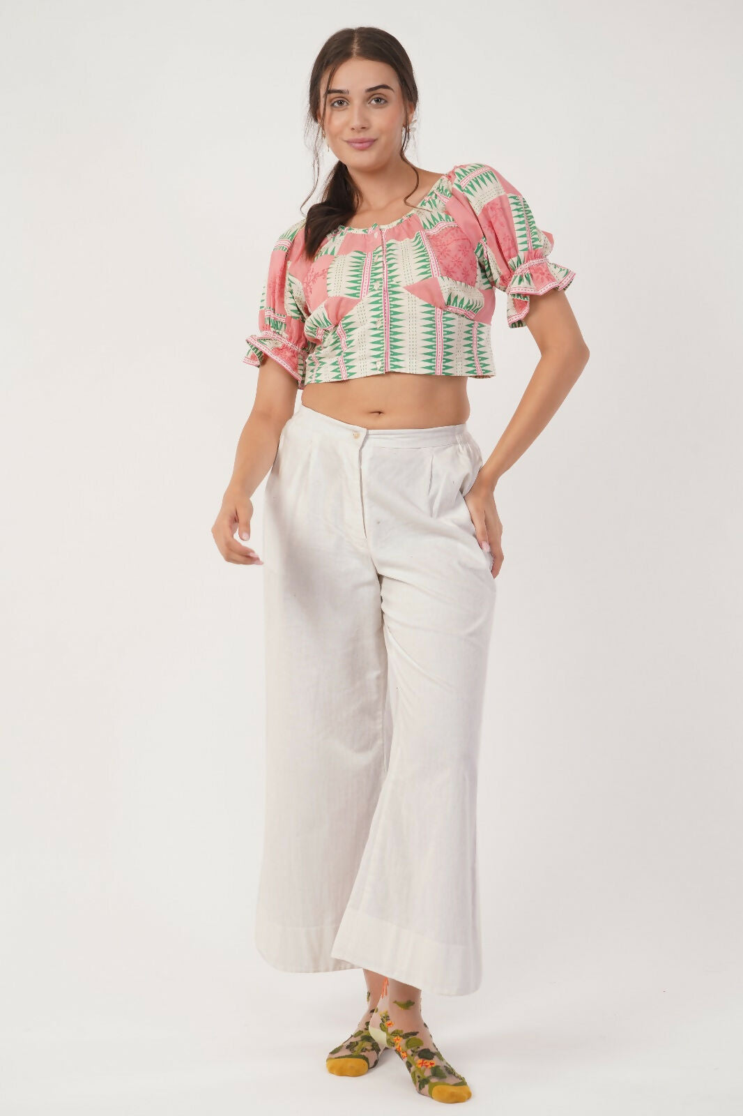Luminous Cascade Cotton Top