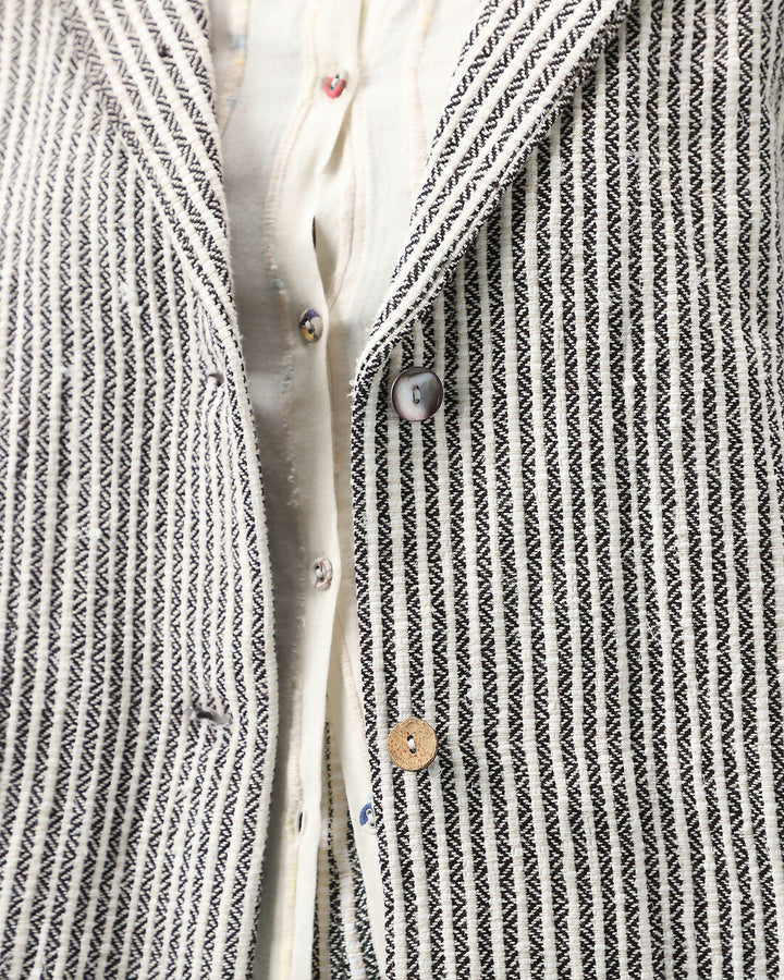 White-Black Loom & Line Vest