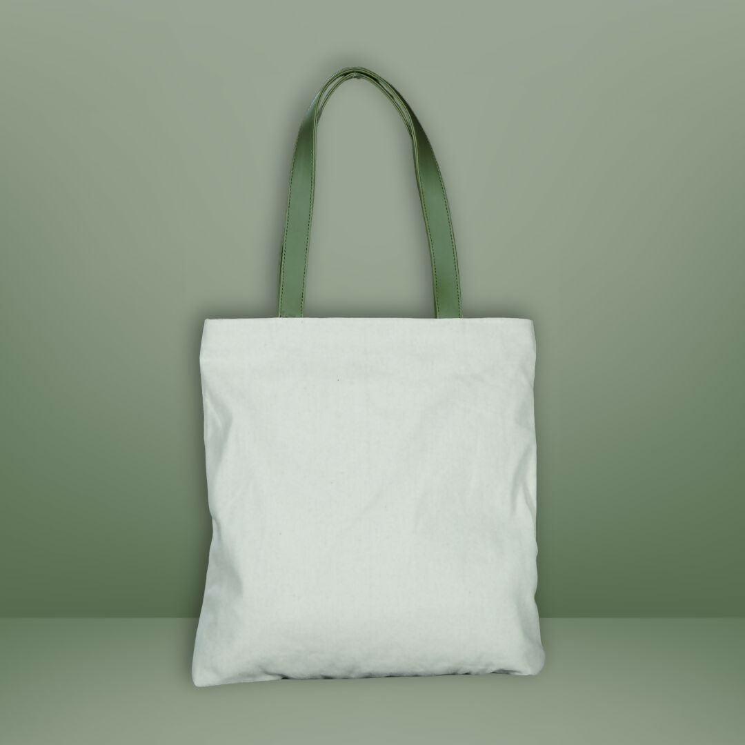 Olive Green Patch Pocket Canvas Tote