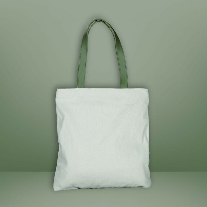Olive Green Patch Pocket Canvas Tote