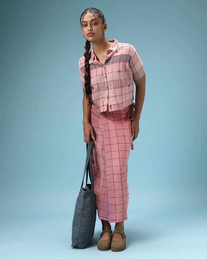 Deconstructed Sari In Pink