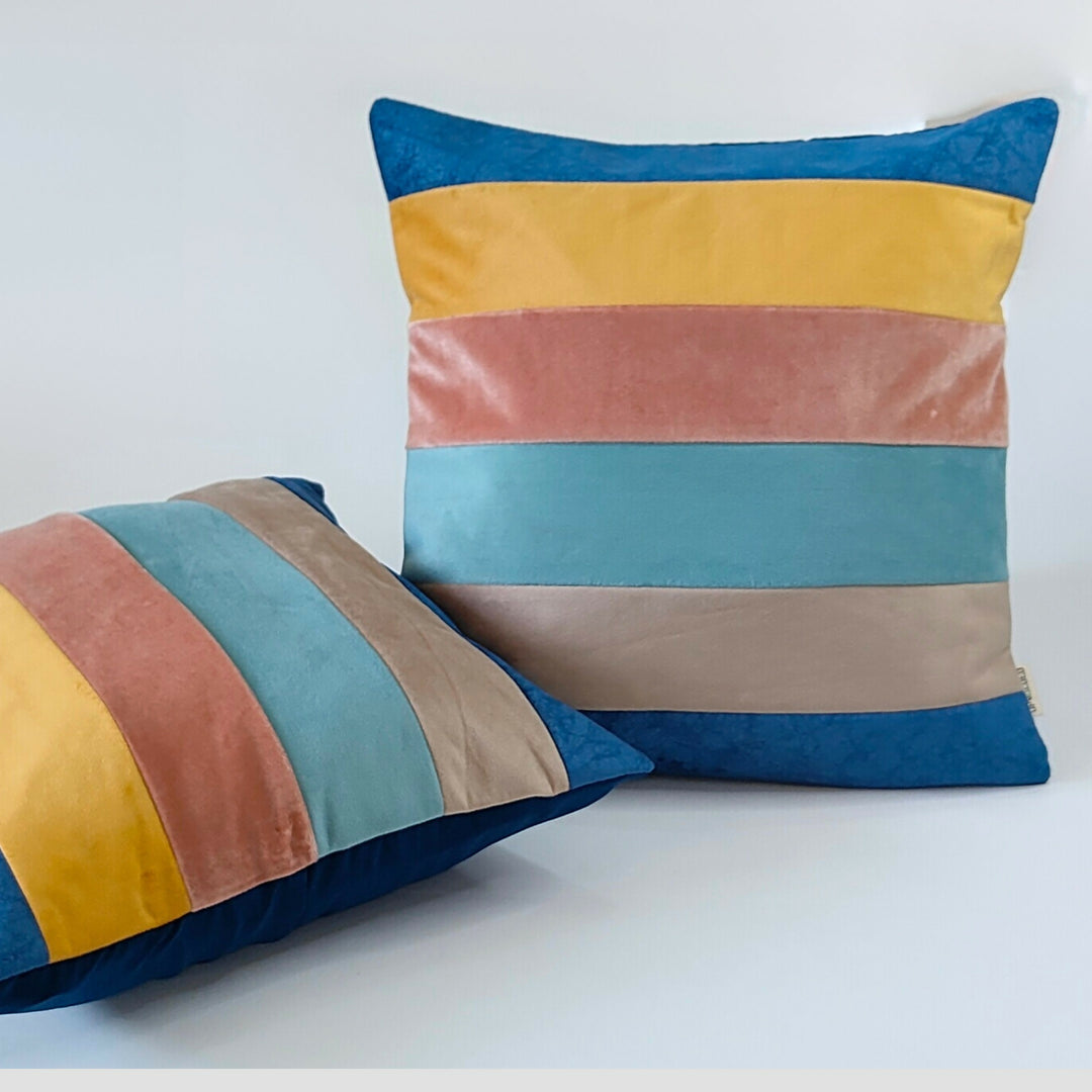 Sorbet Hues Stripes Cushion Cover
