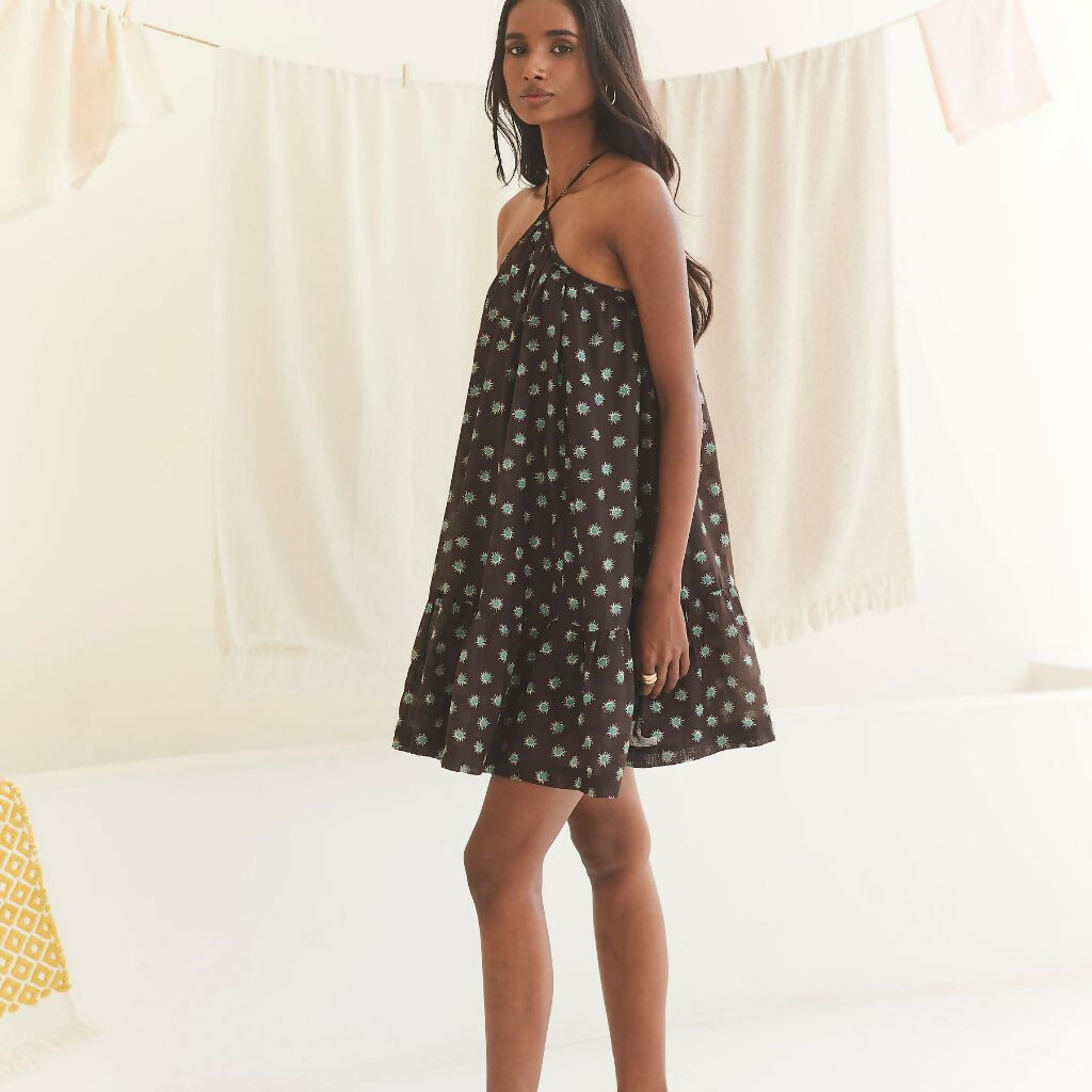 Printed Halter Short Dress