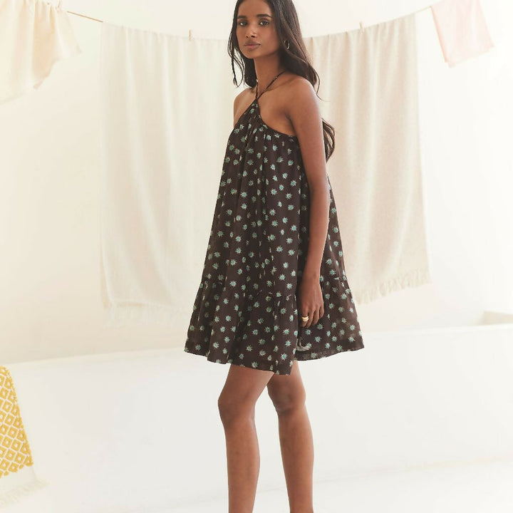 Printed Halter Short Dress
