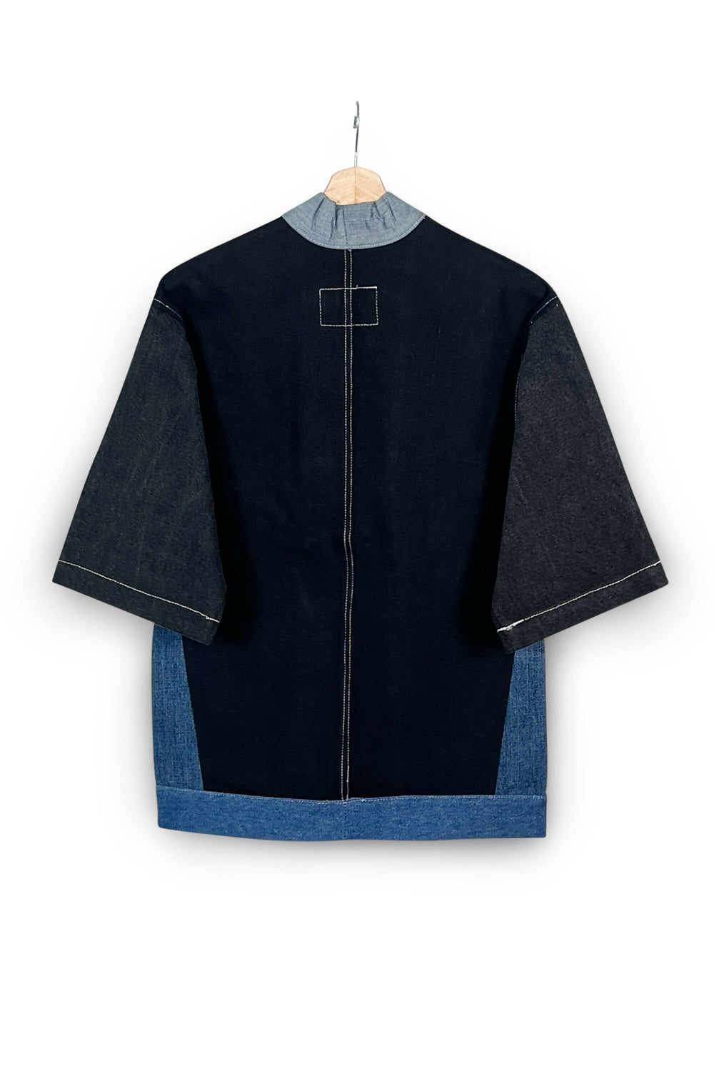 Textured Upcycled Denim Kimono Jacket