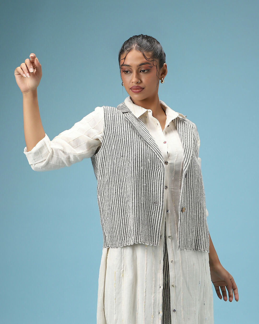 White Noise Shirt Dress