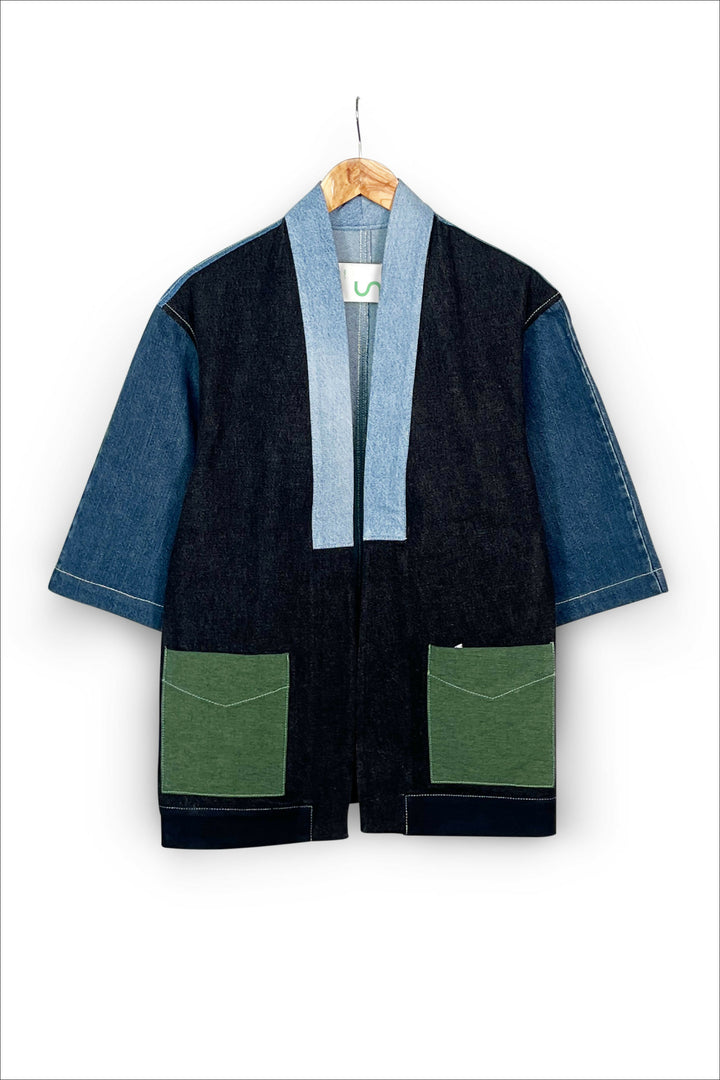 Black Denim Kimono Jacket
