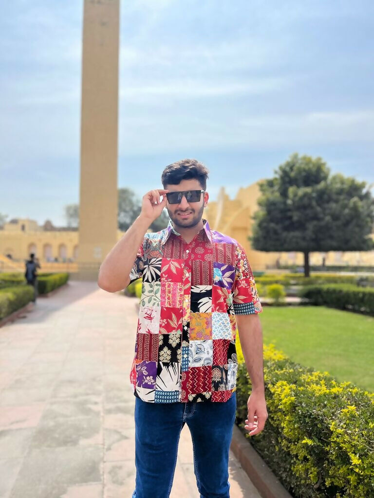 Unisex Cotton Patchwork Shirt