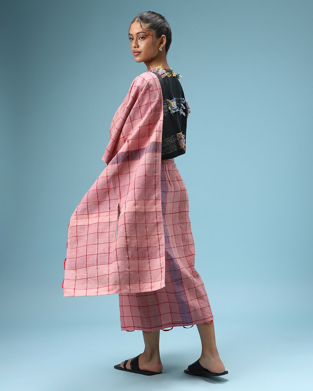 Deconstructed Sari In Pink