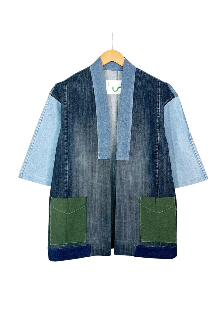 Unisex Upcycled Denim Kimono Jacket