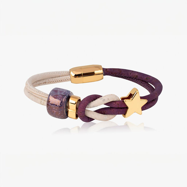 Cork and Ceramic Globe Thistles Bracelet