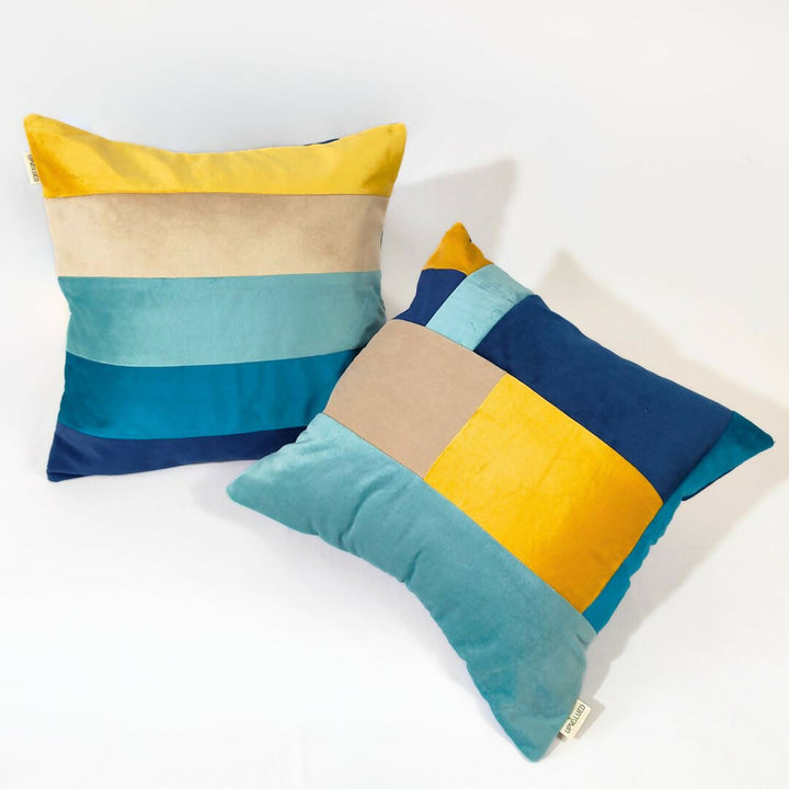 Ocean Hues Colour Block Cushion Cover
