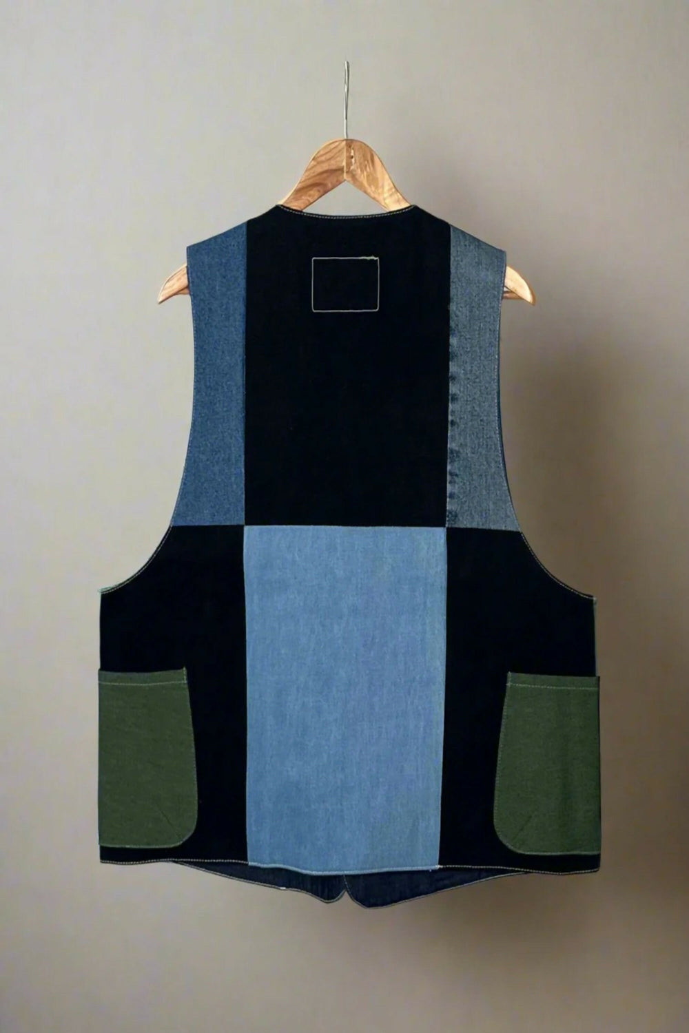 Multi-Colour Denim Gilet Jacket