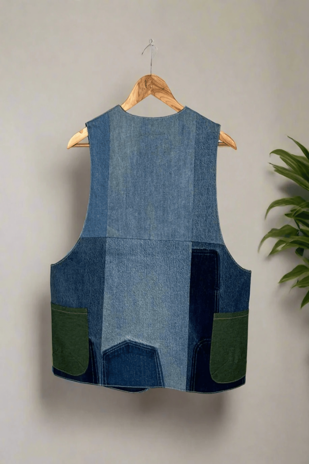 Patch Pocket Upcycled Gilet Jacket
