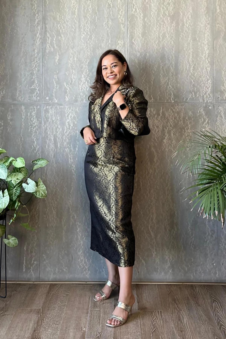 Dynamic Pencil Skirt and Jacket Set
