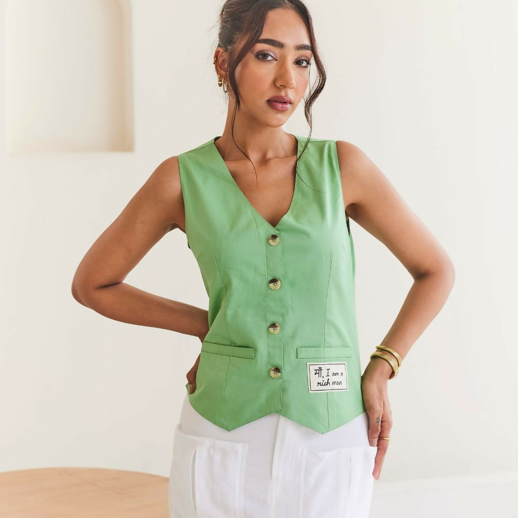 Green Cotton Vest