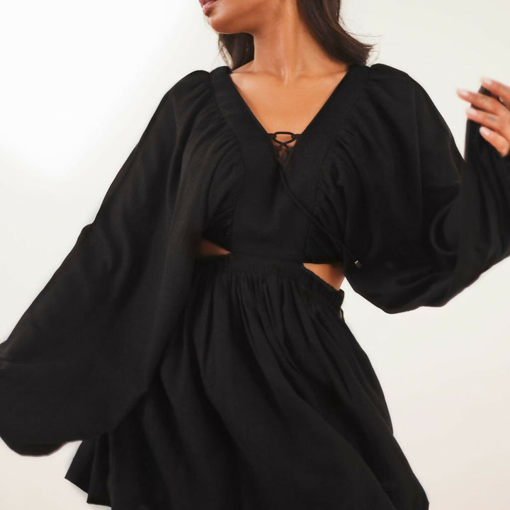 Black Oversized Short Dress