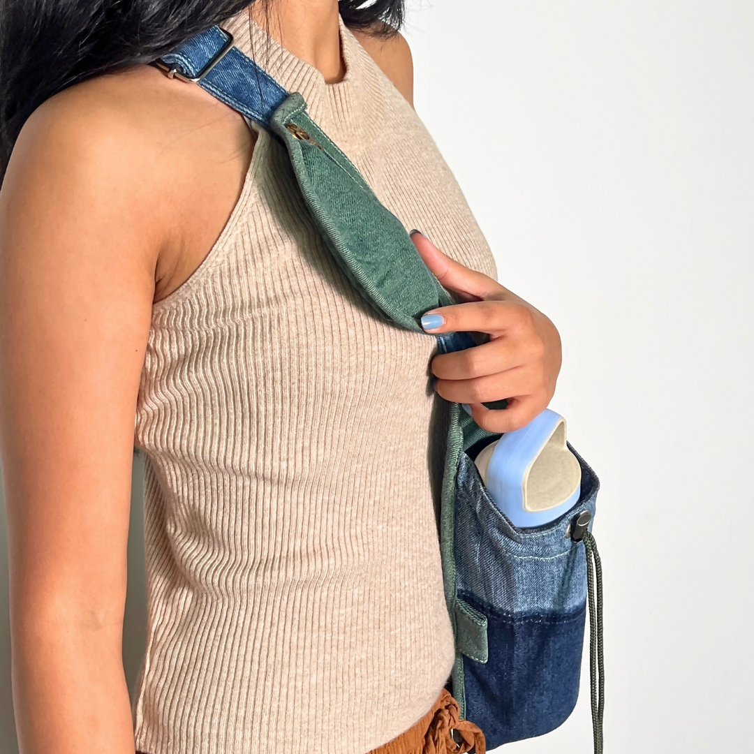 Crossbody Sling Bag with Bottle Holder