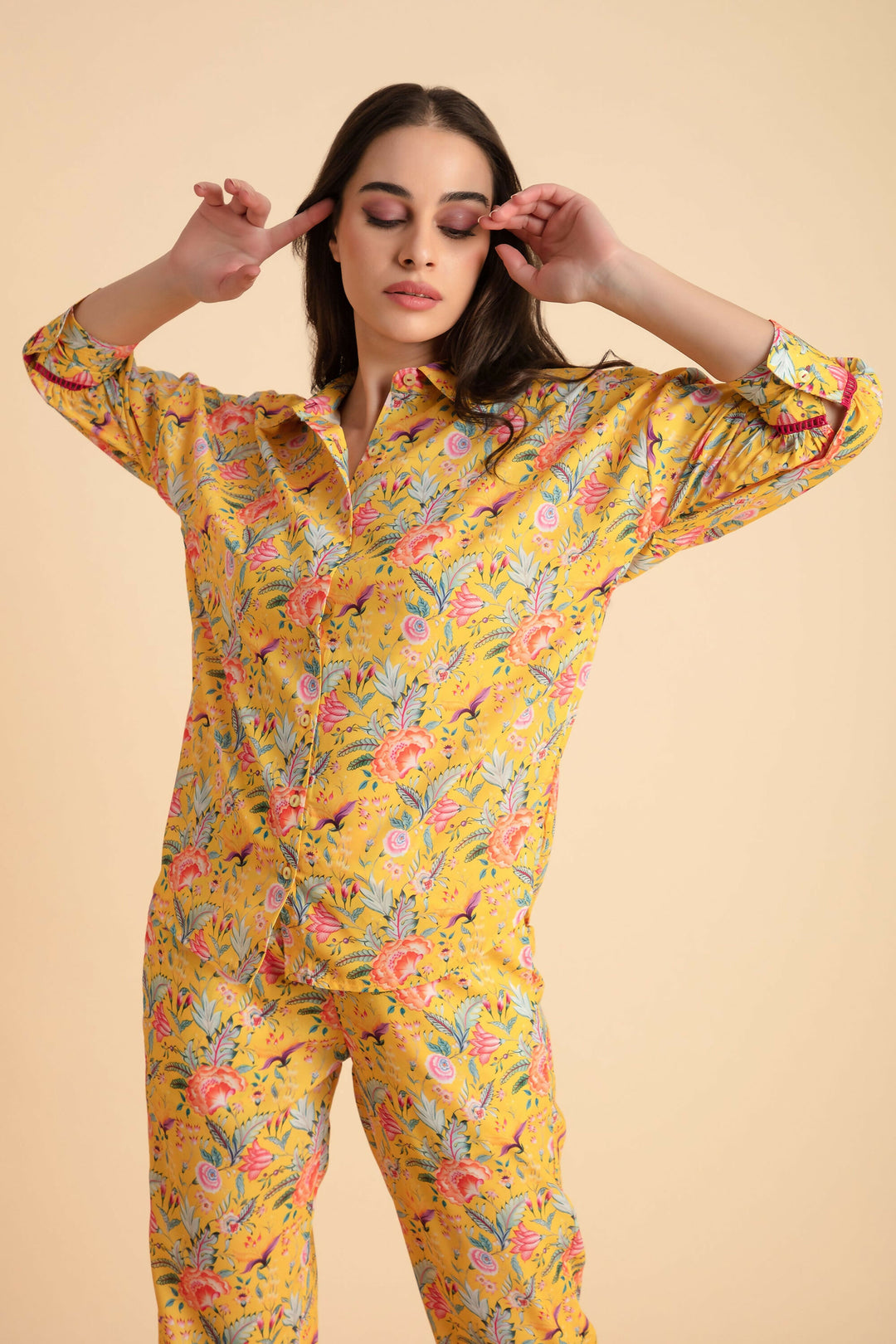 Yellow Printed Coord Set