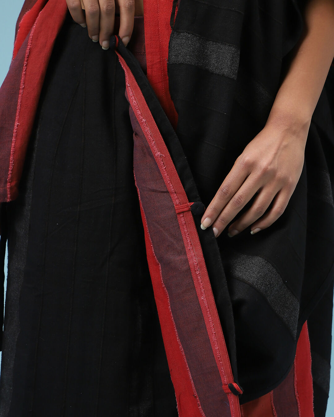 Deconstructed Sari In Black