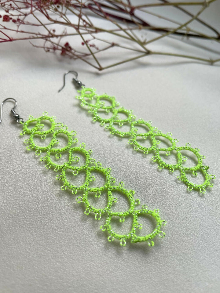 Fluorescent Lime Glow Earrings