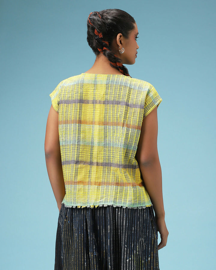 Yellow Checkmate Top