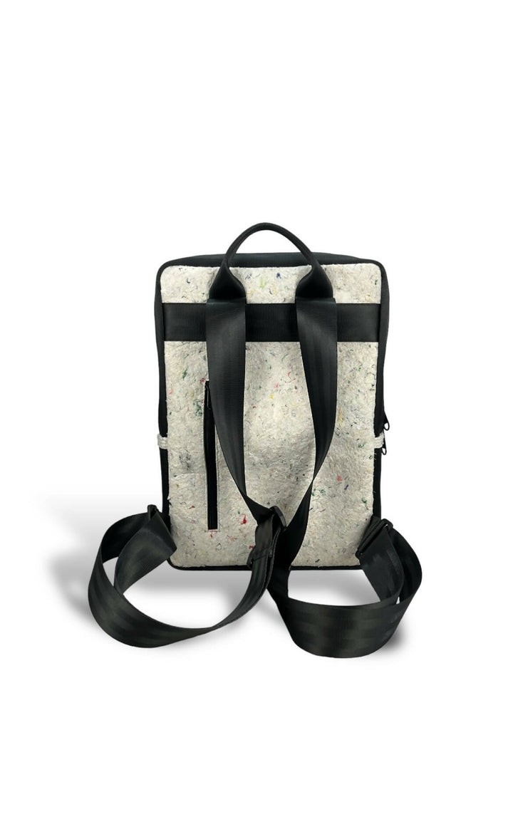 White & Black Laptop Backpack