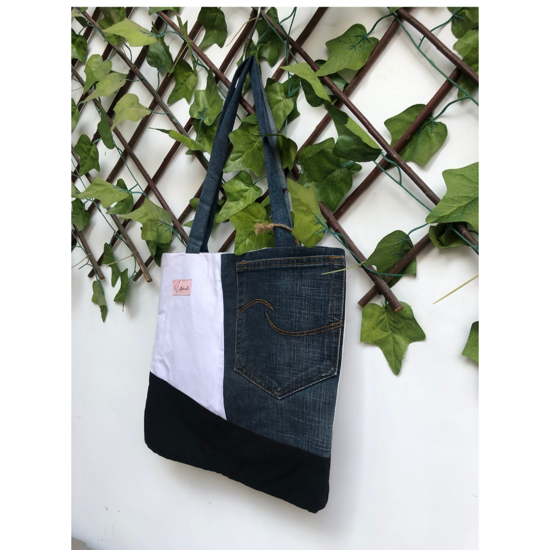Denim Charm Tote Bag