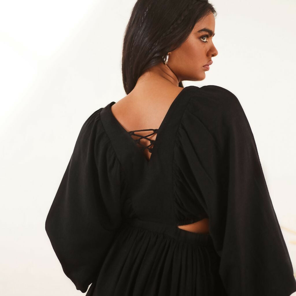 Black Oversized Short Dress