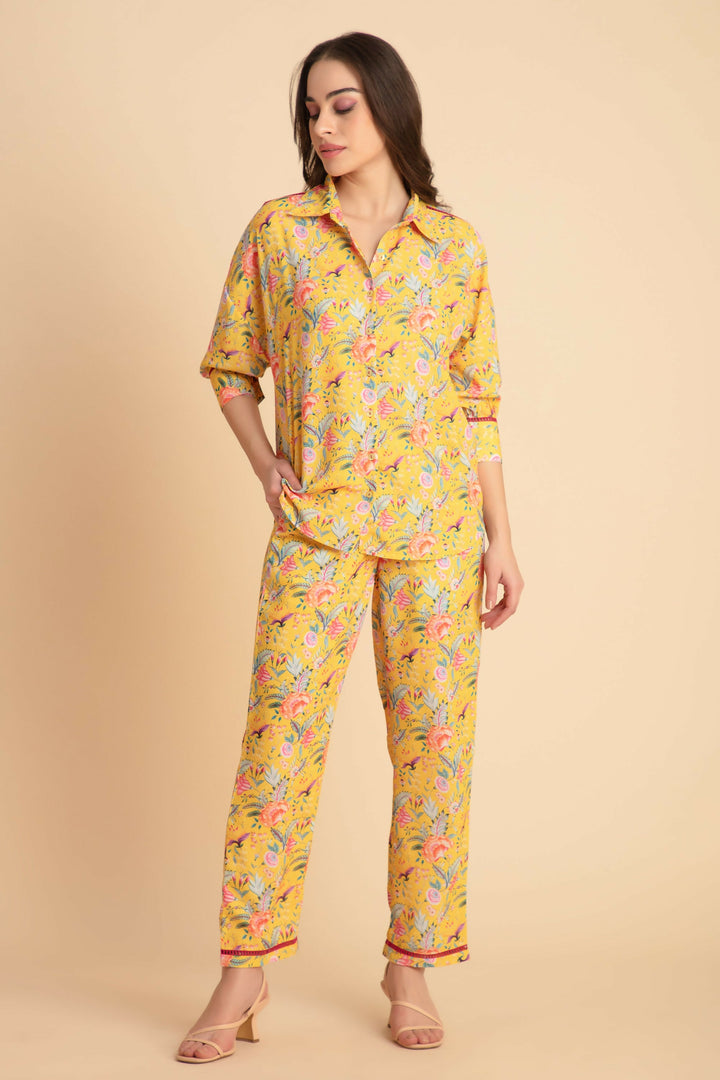 Yellow Printed Coord Set