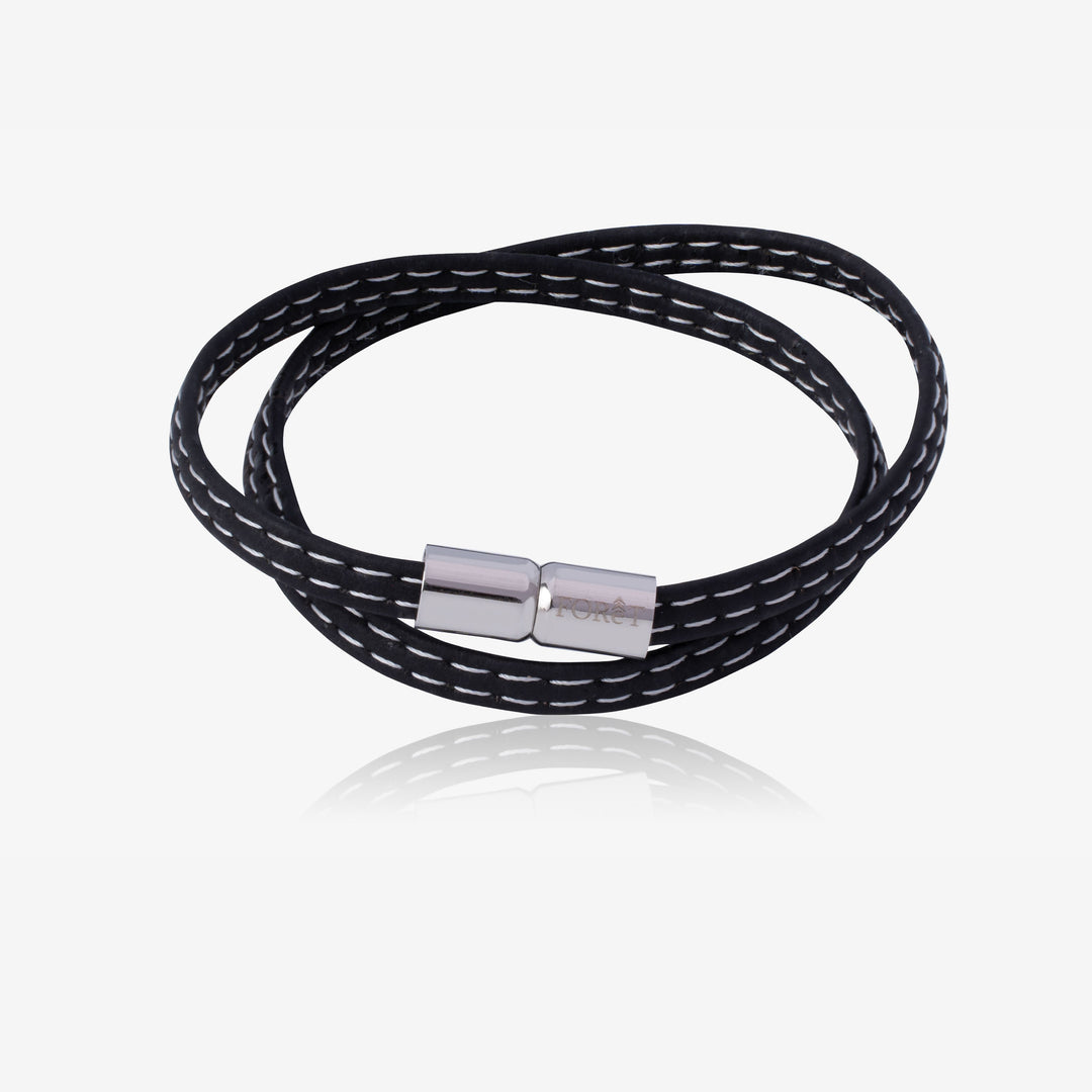 Mens Wrap Bracelet In Black & White