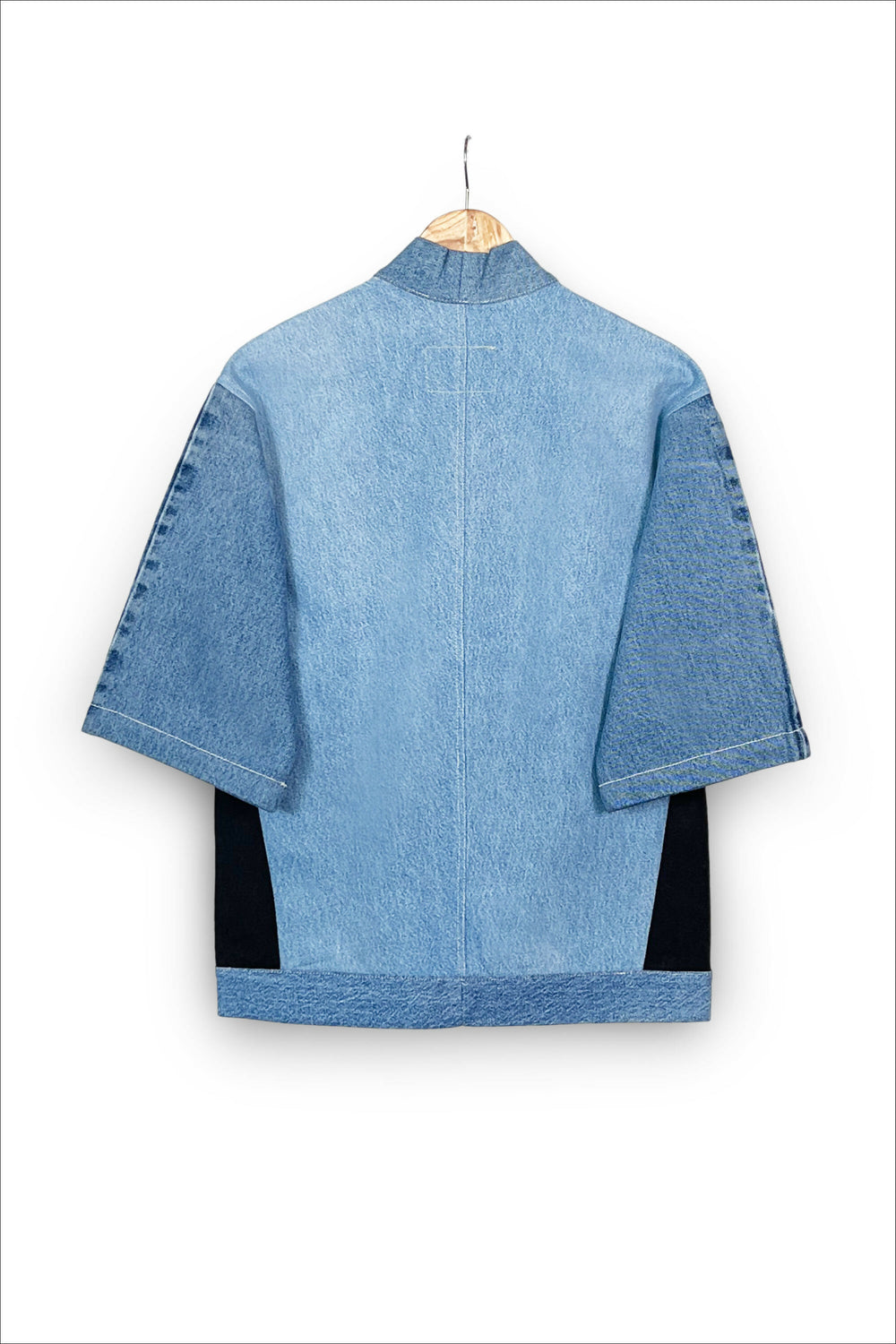 Blue & Black Denim Kimono Jacket
