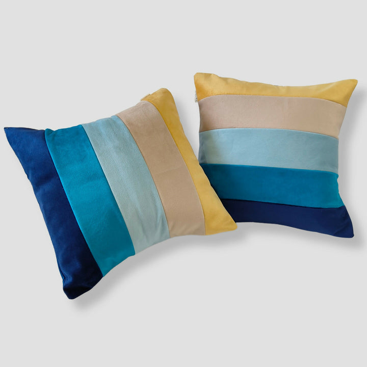 Ocean Hues Stripes Cushion Cover