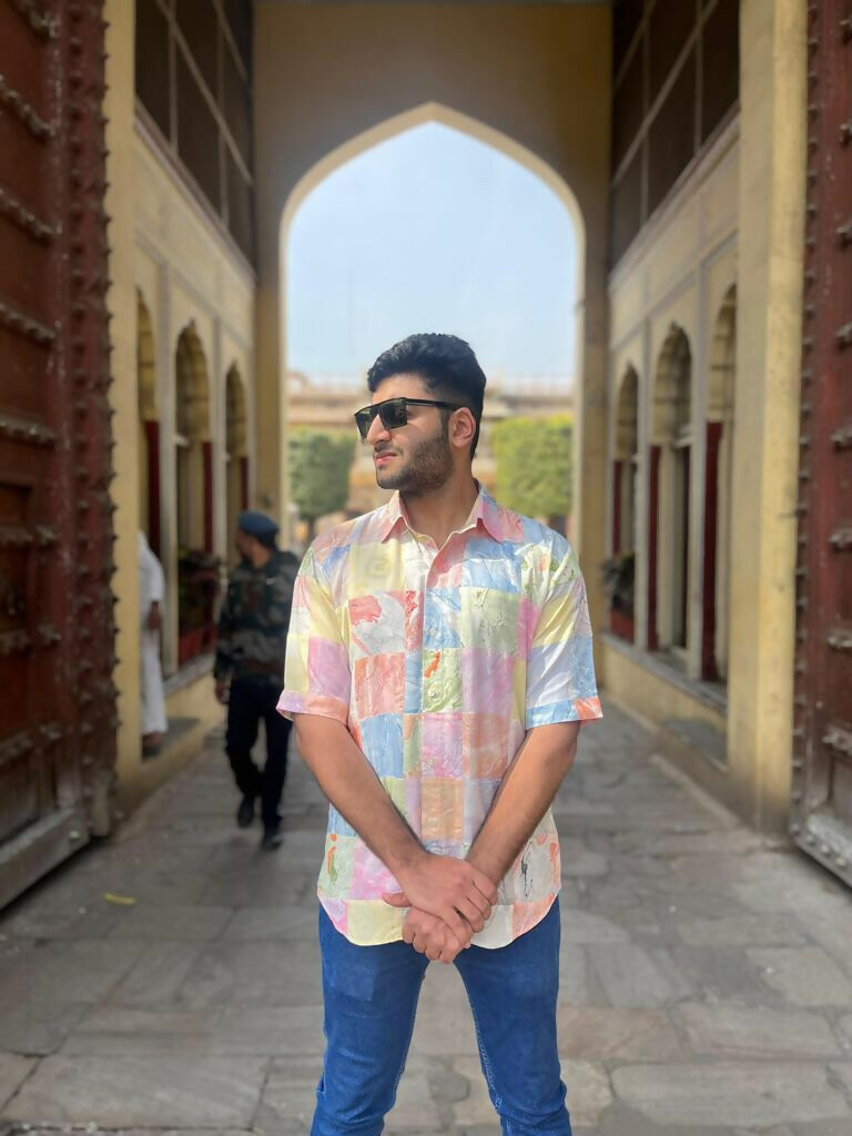 Unisex Marble Patchwork Shirt