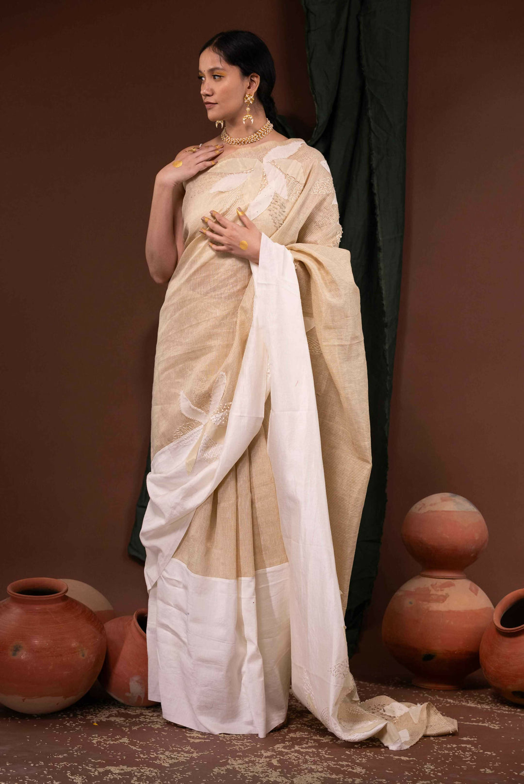 Ivory Jiyah Saree