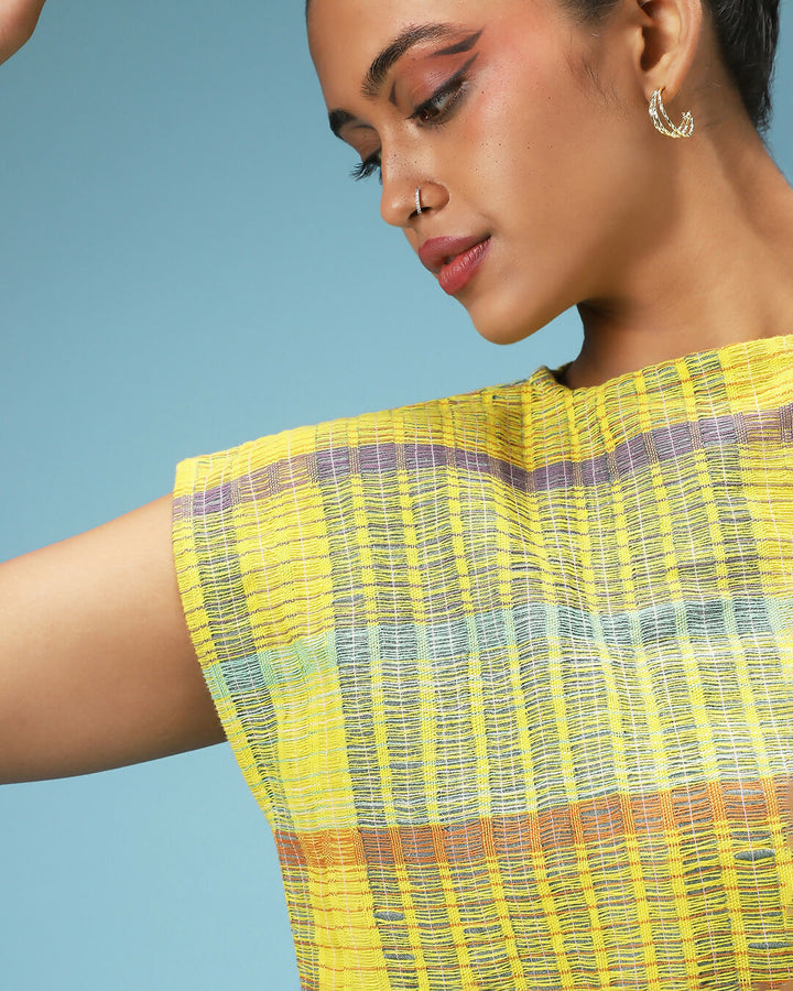 Yellow Checkmate Top